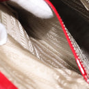 PRADA Hand Bag Enamel Red Silver Auth BA2814-25