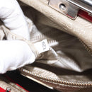 PRADA Hand Bag Enamel Red Silver Auth BA2814-11