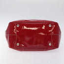 PRADA Hand Bag Enamel Red Silver Auth BA2814-5