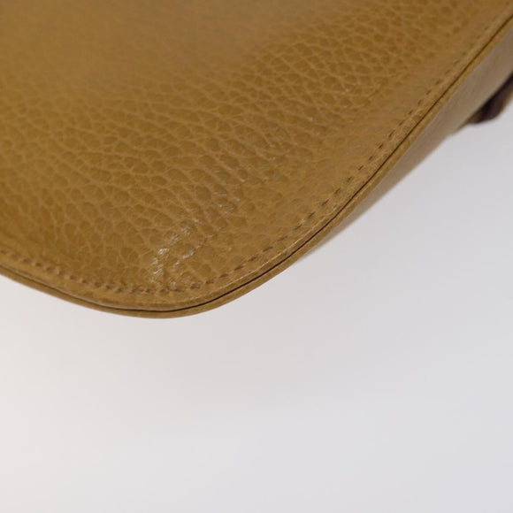 CARTIER Clutch Bag Leather Yellow Gold Auth BA2823