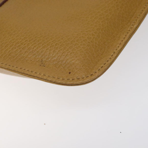 CARTIER Clutch Bag Leather Yellow Gold Auth BA2823