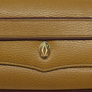 CARTIER Clutch Bag Leather Yellow Gold Auth BA2823-8