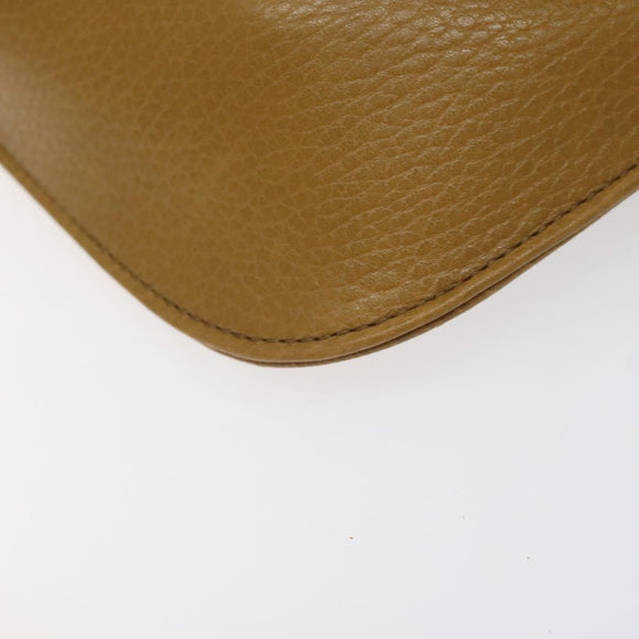 CARTIER Clutch Bag Leather Yellow Gold Auth BA2823