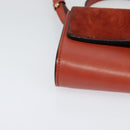 Chloe Faye Small Shoulder Bag Leather Suede Red Gold Auth BA2824-10