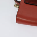 Chloe Faye Small Shoulder Bag Leather Suede Red Gold Auth BA2824-16
