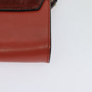 Chloe Faye Small Shoulder Bag Leather Suede Red Gold Auth BA2824-13