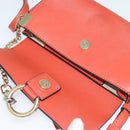 Chloe Faye Small Shoulder Bag Leather Suede Red Gold Auth BA2824-15