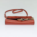 Chloe Faye Small Shoulder Bag Leather Suede Red Gold Auth BA2824-9