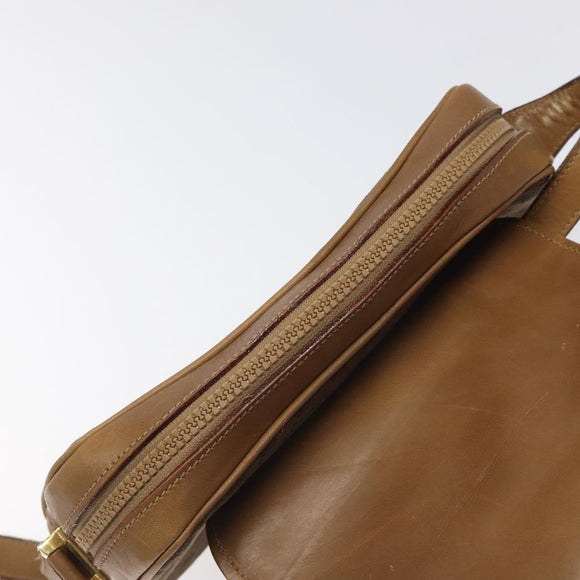 GUCCI Micro GG Canvas Shoulder Bag Brown Gold Auth BA2829