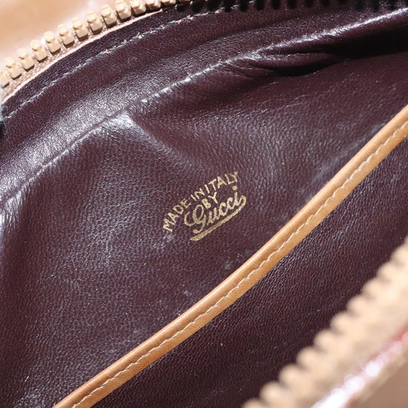 GUCCI Micro GG Canvas Shoulder Bag Brown Gold Auth BA2829