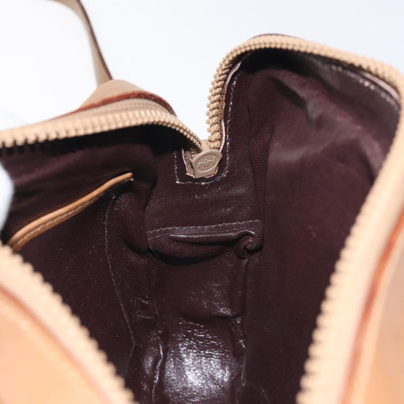 GUCCI Micro GG Canvas Shoulder Bag Brown Gold Auth BA2829