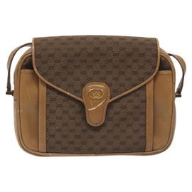 GUCCI Micro GG Canvas Shoulder Bag Brown Gold Auth BA2829 - 0