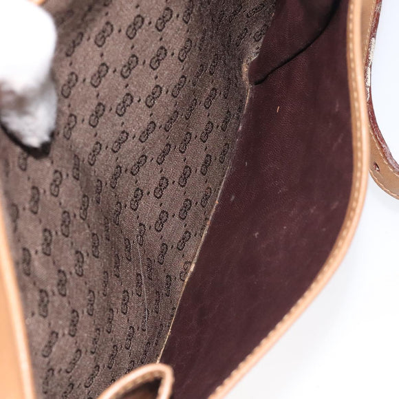GUCCI Micro GG Canvas Shoulder Bag Brown Gold Auth BA2829