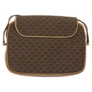 GUCCI Micro GG Canvas Shoulder Bag Brown Gold Auth BA2829-3