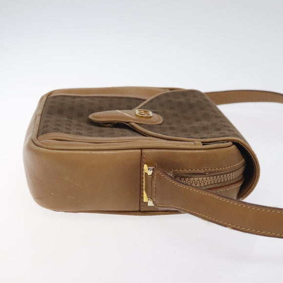 GUCCI Micro GG Canvas Shoulder Bag Brown Gold Auth BA2829