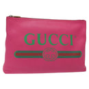 GUCCI Clutch Bag Leather Pink Gold 500984 Auth BA2830-1