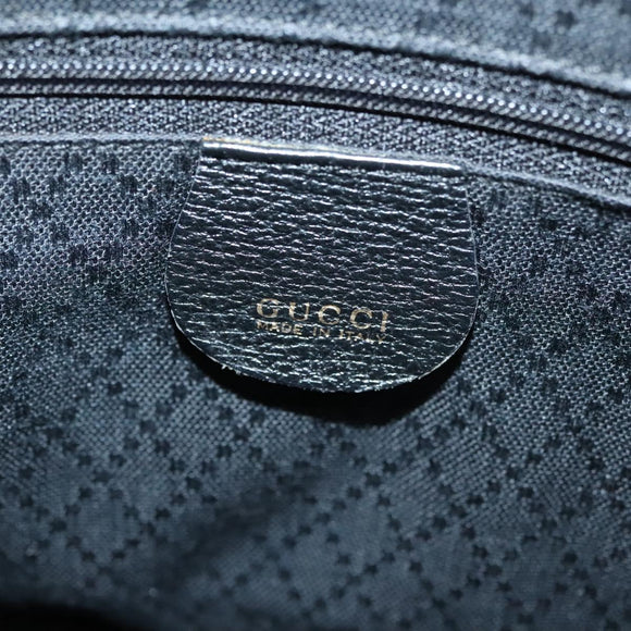 GUCCI Bamboo Hand Bag Suede 2way Black Gold 000 122 0316 Auth BA2836