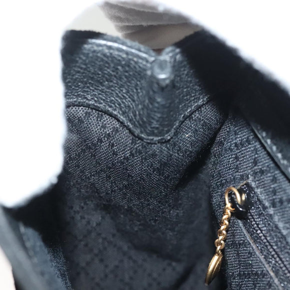 GUCCI Bamboo Hand Bag Suede 2way Black Gold 000 122 0316 Auth BA2836