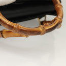 GUCCI Bamboo Hand Bag Suede 2way Black Gold 000 122 0316 Auth BA2836-7