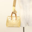 LOUIS VUITTON Monogram Vernis Reade PM Hand Bag Beige M91334 LV Auth BA2848-22