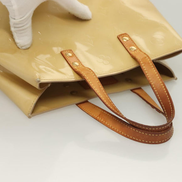 LOUIS VUITTON Monogram Vernis Reade PM Hand Bag Beige M91334 LV Auth BA2848