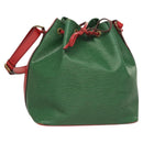 LOUIS VUITTON Epi Petit Noe Shoulder Bag Bicolor Green Red M44147 LV Auth BA2850-1