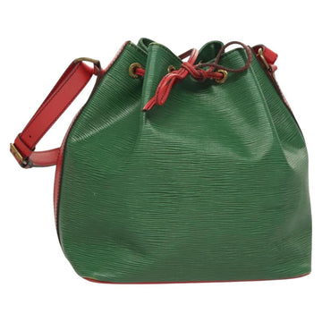 LOUIS VUITTON Epi Petit Noe Shoulder Bag Bicolor Green Red M44147 LV Auth BA2850