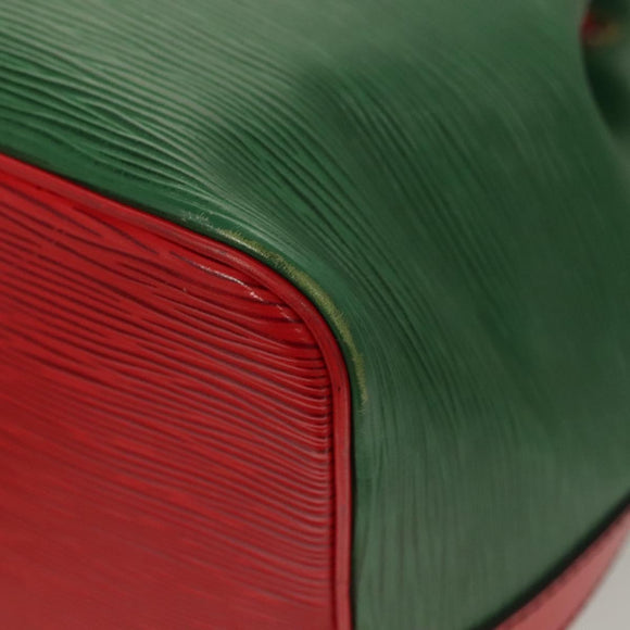 LOUIS VUITTON Epi Petit Noe Shoulder Bag Bicolor Green Red M44147 LV Auth BA2850