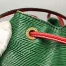 LOUIS VUITTON Epi Petit Noe Shoulder Bag Bicolor Green Red M44147 LV Auth BA2850-18