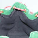 LOUIS VUITTON Epi Petit Noe Shoulder Bag Bicolor Green Red M44147 LV Auth BA2850-19