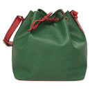 LOUIS VUITTON Epi Petit Noe Shoulder Bag Bicolor Green Red M44147 LV Auth BA2850-13