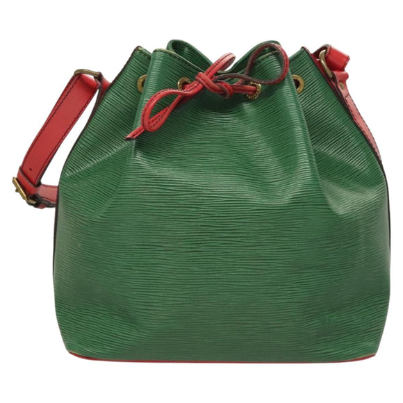 LOUIS VUITTON Epi Petit Noe Shoulder Bag Bicolor Green Red M44147 LV Auth BA2850