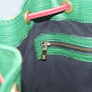 LOUIS VUITTON Epi Petit Noe Shoulder Bag Bicolor Green Red M44147 LV Auth BA2850-21