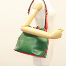 LOUIS VUITTON Epi Petit Noe Shoulder Bag Bicolor Green Red M44147 LV Auth BA2850-23