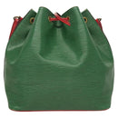 LOUIS VUITTON Epi Petit Noe Shoulder Bag Bicolor Green Red M44147 LV Auth BA2850-2