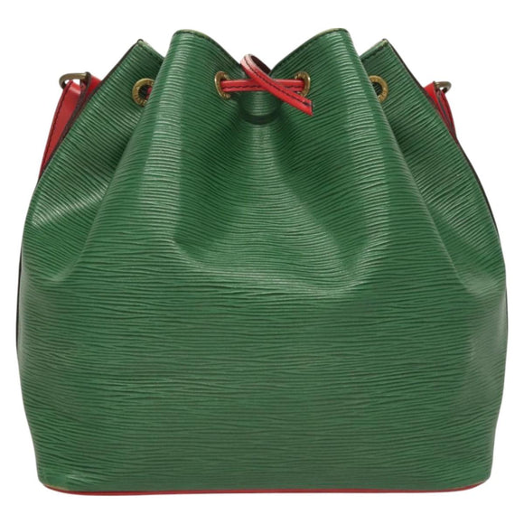 LOUIS VUITTON Epi Petit Noe Shoulder Bag Bicolor Green Red M44147 LV Auth BA2850