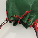 LOUIS VUITTON Epi Petit Noe Shoulder Bag Bicolor Green Red M44147 LV Auth BA2850-6
