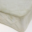 CHANEL Matelasse  Chain Shoulder Bag Lamb Skin White Gold CC Auth BA2855-8
