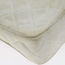 CHANEL Matelasse  Chain Shoulder Bag Lamb Skin White Gold CC Auth BA2855-15