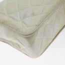 CHANEL Matelasse  Chain Shoulder Bag Lamb Skin White Gold CC Auth BA2855-17