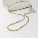 CHANEL Matelasse  Chain Shoulder Bag Lamb Skin White Gold CC Auth BA2855-7