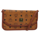 MCM Logogram Vicetos Shoulder Bag PVC Leather Brown Gold Auth BA2858-1