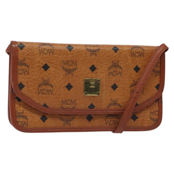 MCM Logogram Vicetos Shoulder Bag PVC Leather Brown Gold Auth BA2858