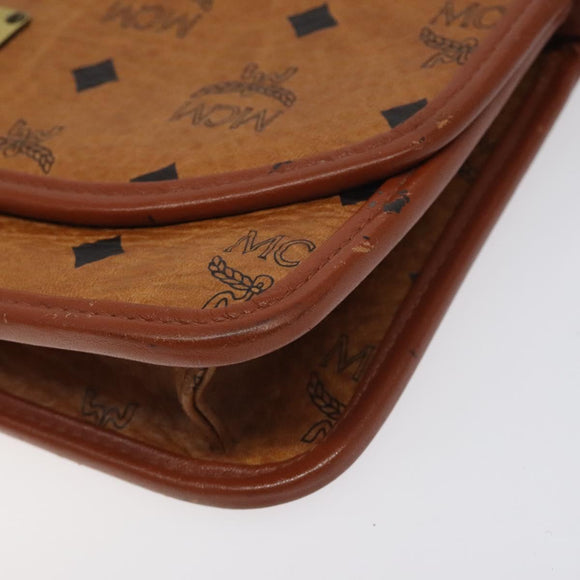 MCM Logogram Vicetos Shoulder Bag PVC Leather Brown Gold Auth BA2858