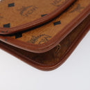 MCM Logogram Vicetos Shoulder Bag PVC Leather Brown Gold Auth BA2858-11