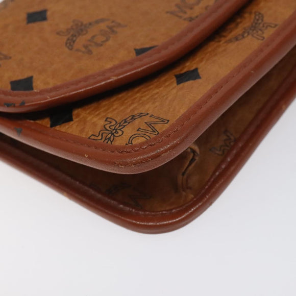 MCM Logogram Vicetos Shoulder Bag PVC Leather Brown Gold Auth BA2858