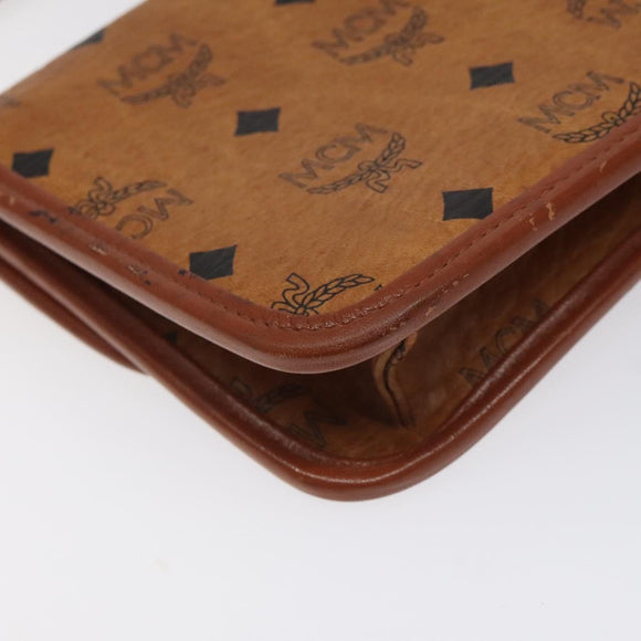 MCM Logogram Vicetos Shoulder Bag PVC Leather Brown Gold Auth BA2858