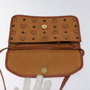 MCM Logogram Vicetos Shoulder Bag PVC Leather Brown Gold Auth BA2858-15