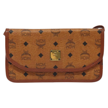 MCM Logogram Vicetos Shoulder Bag PVC Leather Brown Gold Auth BA2858 - 0