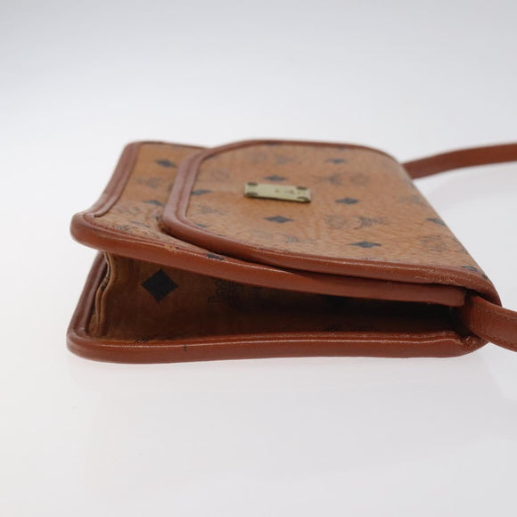 MCM Logogram Vicetos Shoulder Bag PVC Leather Brown Gold Auth BA2858